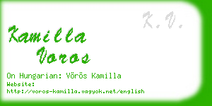 kamilla voros business card