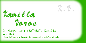 kamilla voros business card